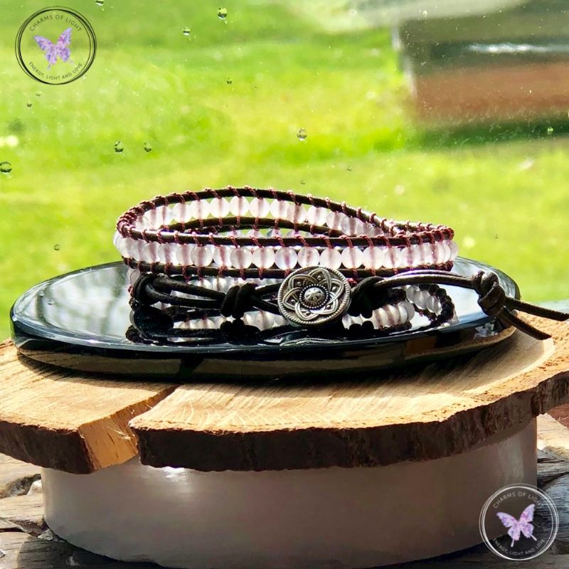 Rose Quartz 4mm Double Wrap Bracelet